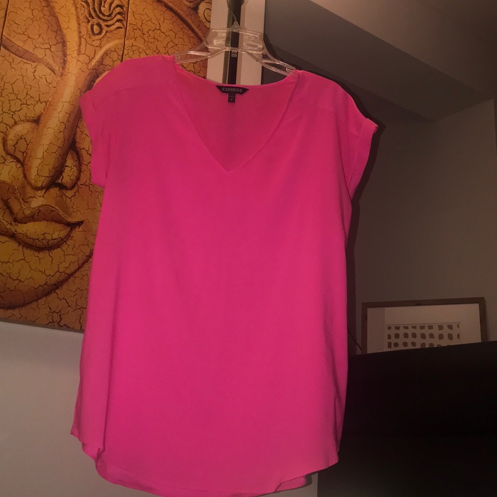 Express- Large Bright Pink Flowy Shirt